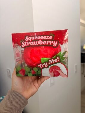 Sunny Day Squeezy Strawberry Squishy Fidget Toy  Fast Ship